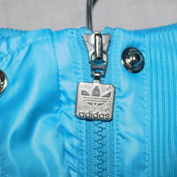 Adidas Trefoil Womens XS Bright Blue early 2000s Lightweight Wind Bomber Jacket - Picture 3 of 9